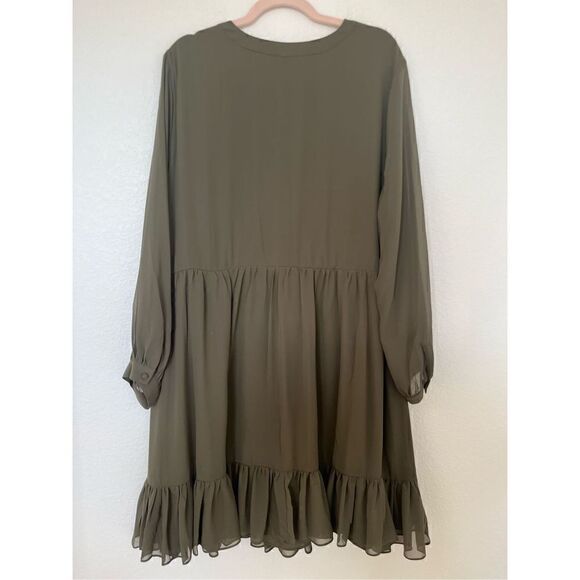 Vince Camuto Plus Size Long-Sleeve Split-Neck Dress NEW - Picture 9 of 9